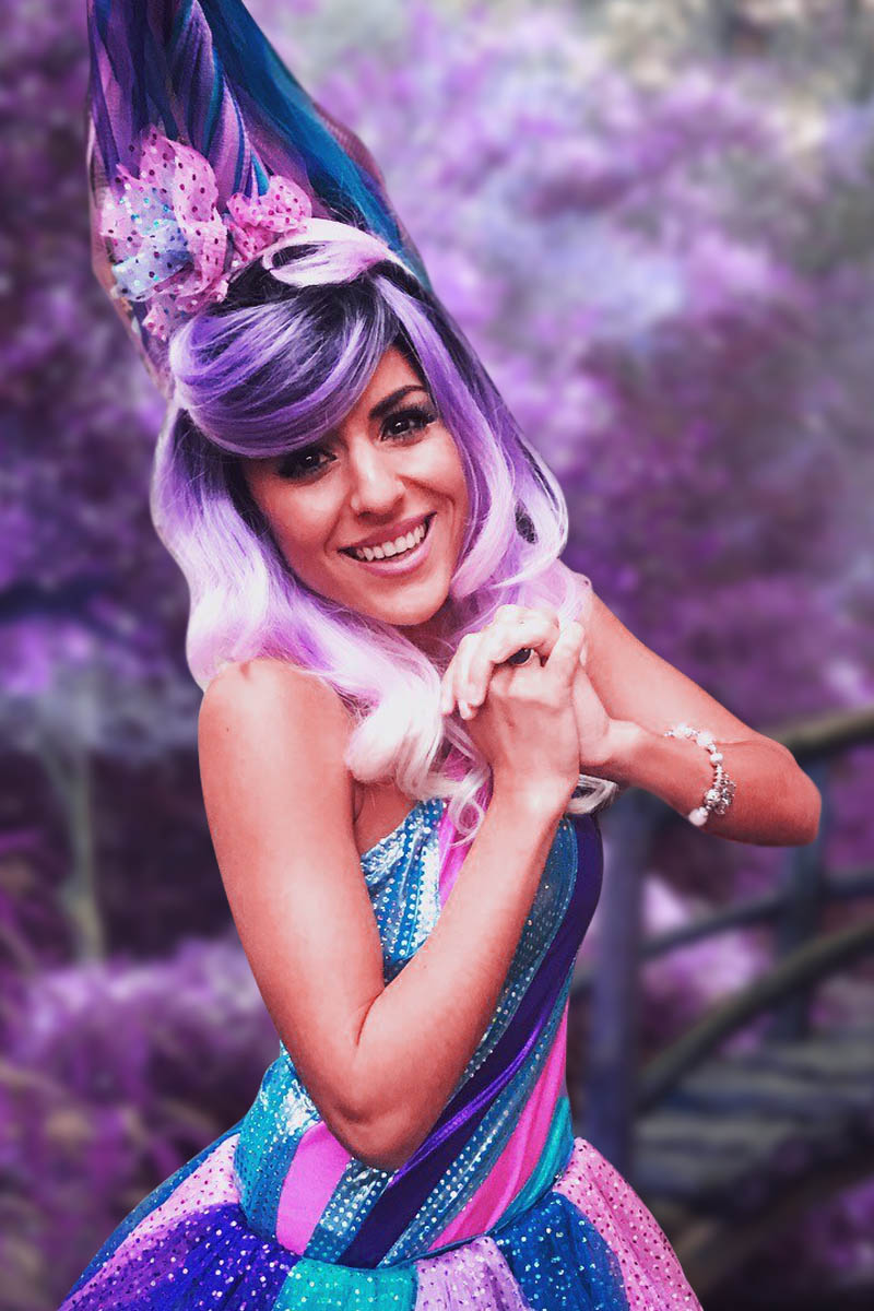 unicorn princess party character, unicorn party character for hire